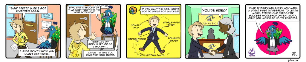 DressforSuccess fullcomic 1024x210 Graduating with a BA doesnt mean youll end up a Barista